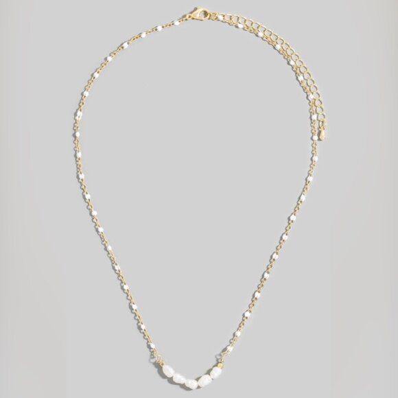 SAFFRON WHITE BEADED PEARL NECKLACE - Picture 1 of 1